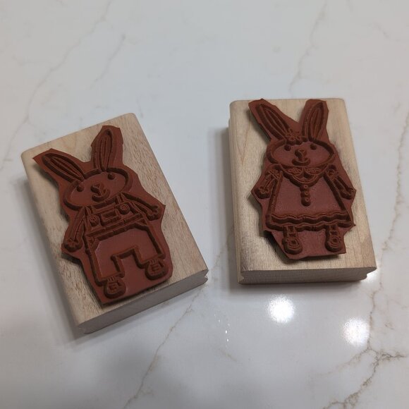 Easter/Spring Bunny Wooden Card Making Stamps 2004 Stampin Up - Picture 3 of 5